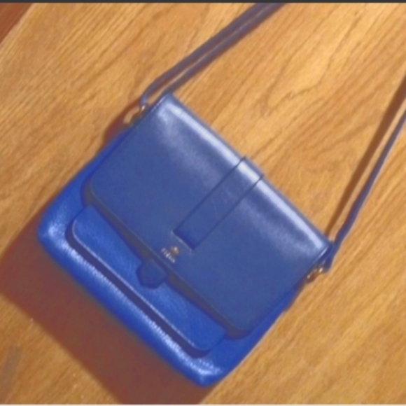 Fossil 1954 Vibrant Blue Two Tone Leather Perfect Stunning - Picture 2 of 16